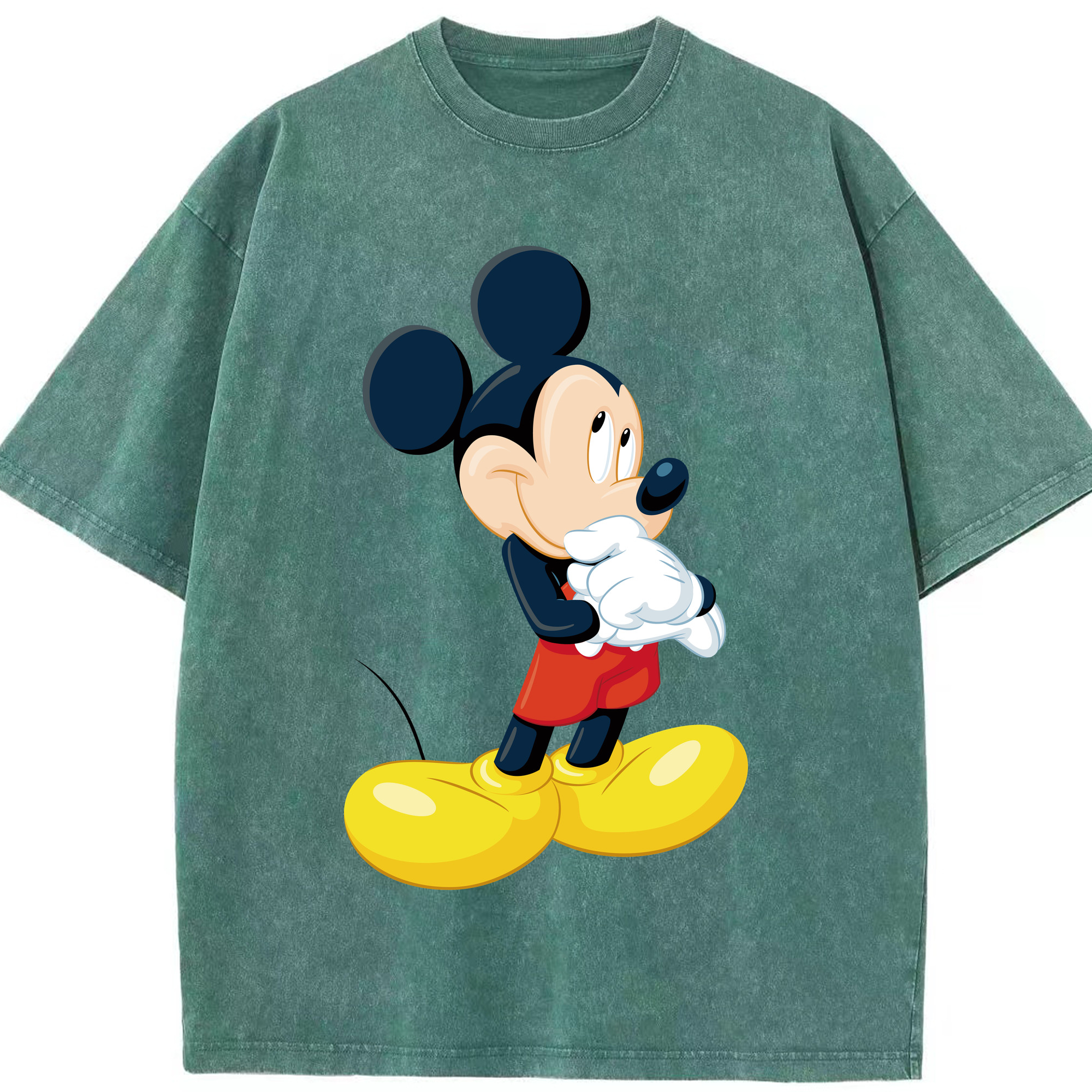 （画像用） ミッキーマウス Mickey Mouse 綿100% ヴィンテージ風 半袖Tシャツ（フロントプリント）